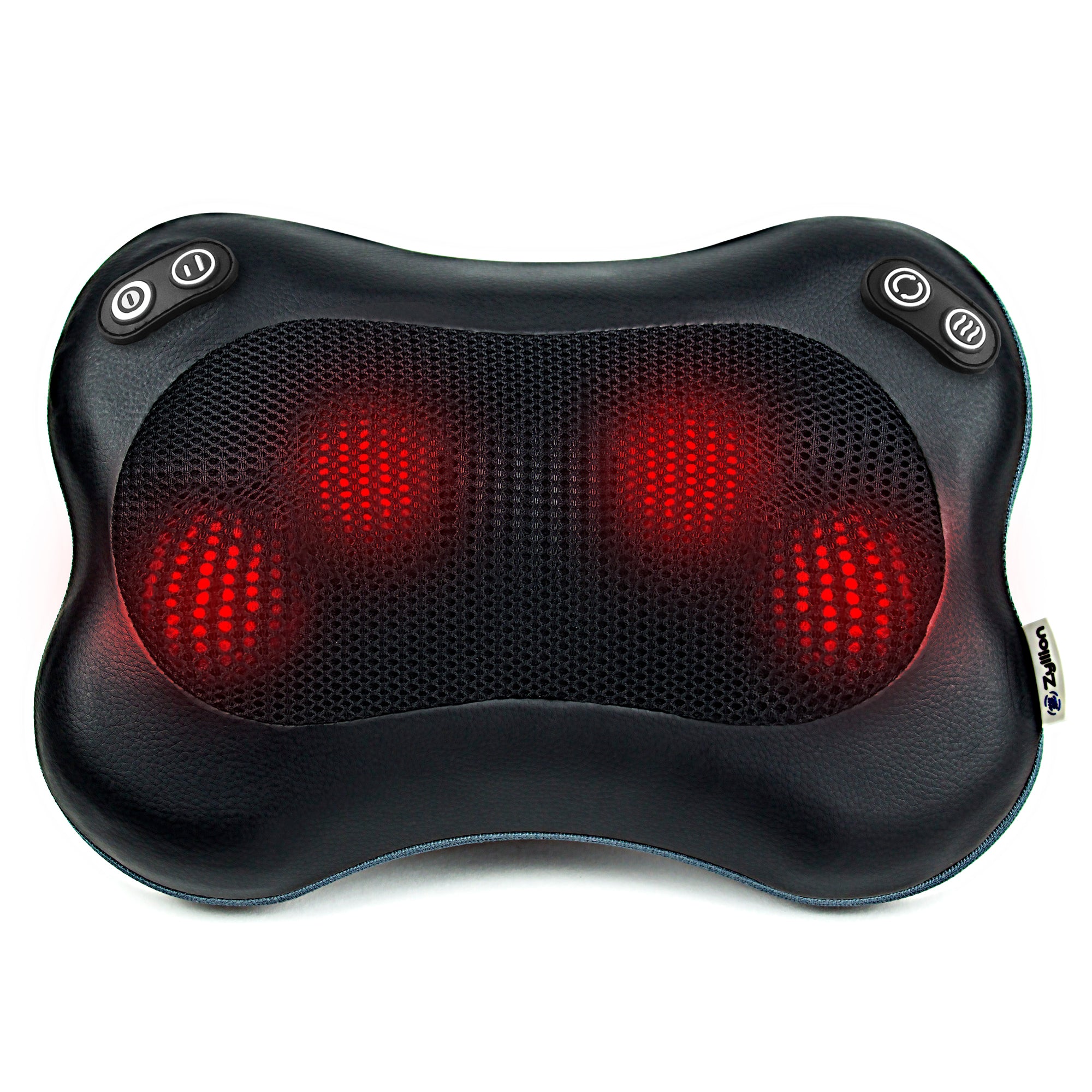 Zyllion Shiatsu Back and Neck Massager Pillow with Heat, 2 Speed Levels,  Change Rotation and Wired Connection (ZMA-34)