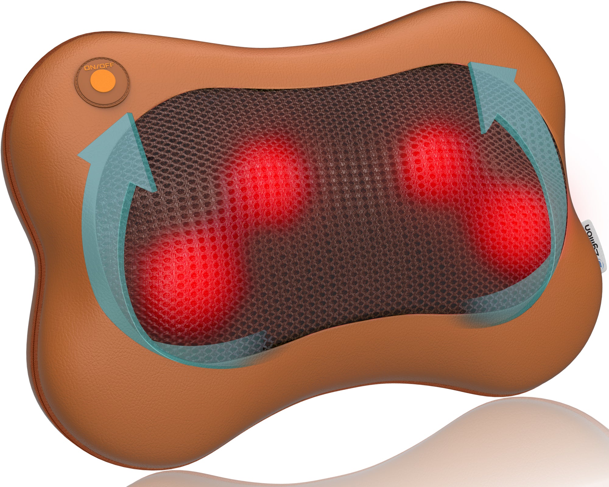 Zyllion Shiatsu Back and Neck Massager - 3D Deep Tissue Kneading Massage  Pillow with Heat for Muscle Pain Relief: Shoulders, Calf, Foot, Legs, Arms  