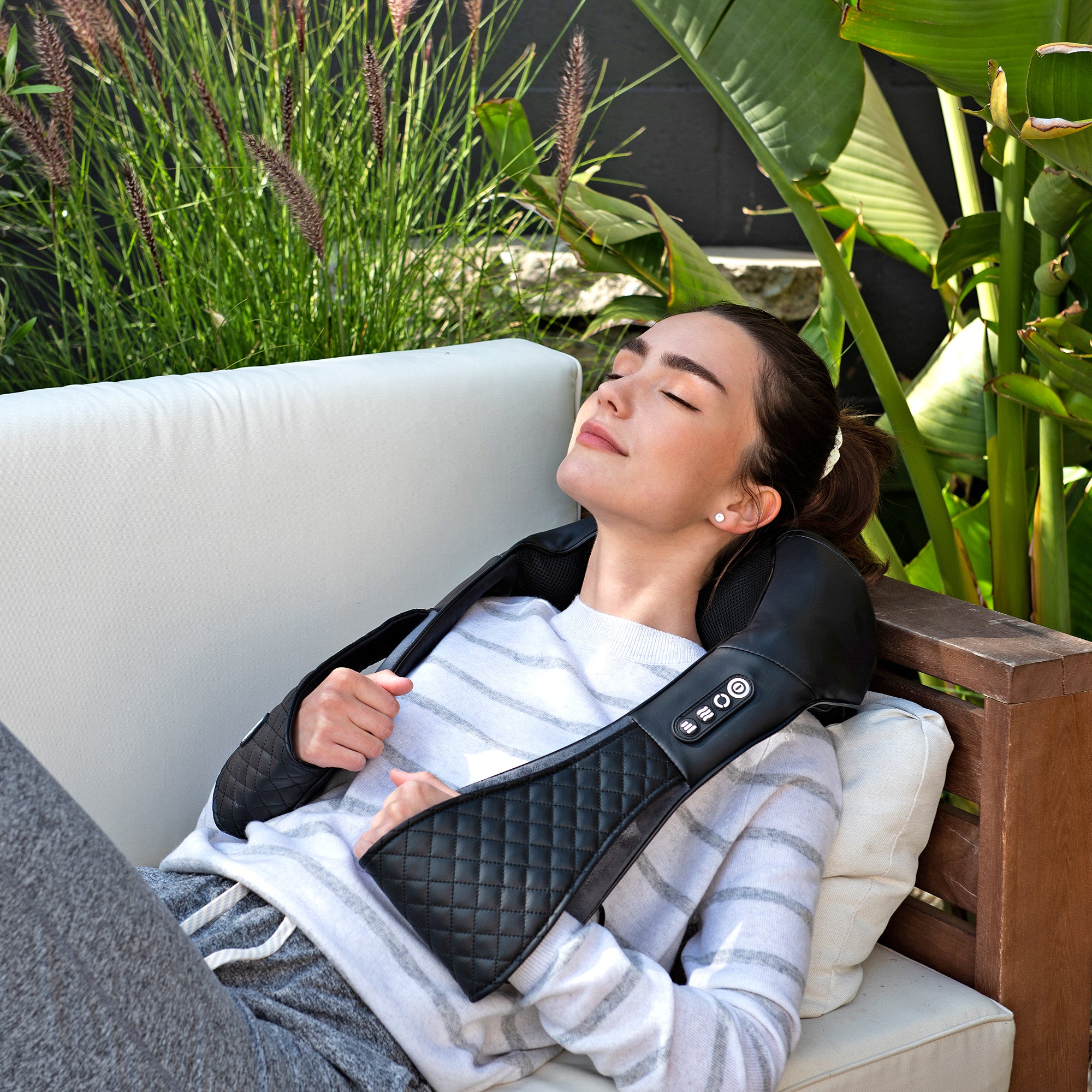 Etekcity Cordless Neck Back Massager With Heat Shiatsu Deep Kneading Gray  for sale online